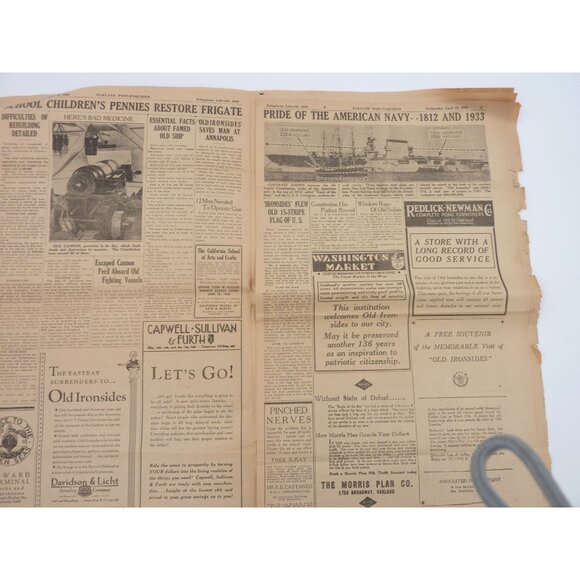 The Oakland post Enquirer Welcome Old ironsides April 1933 souvenir ed very rare - Picture 6 of 15
